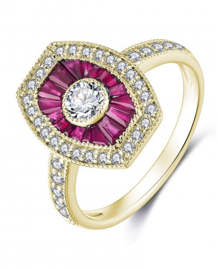 COLORED STONE DIAMOND RING (TR3556)
